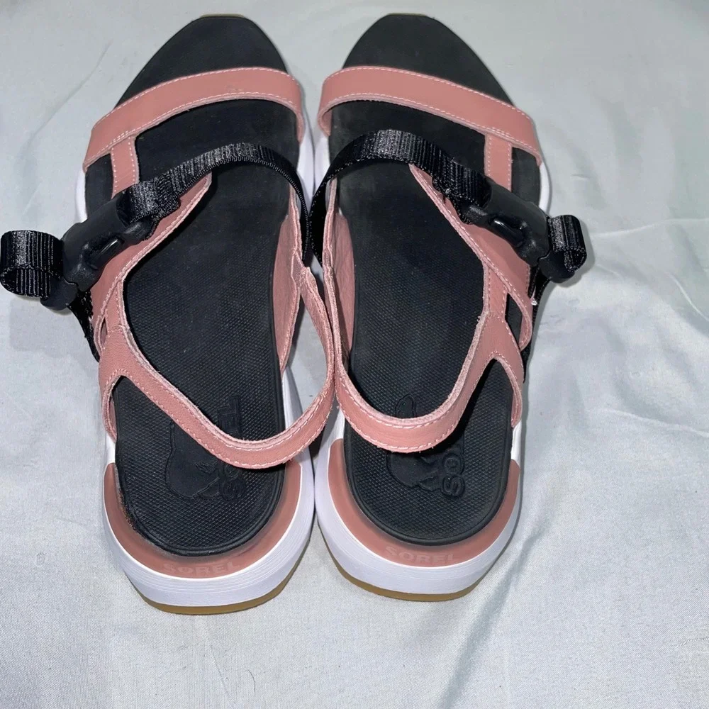 Sorel‎ Kinetic Impact Slingback Sandals Pink Black Buckle Strap Platform Womens
